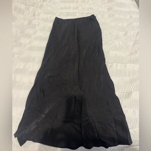 black silk maxi skirt